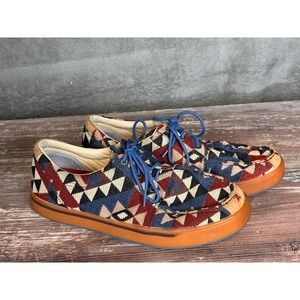 HOOEY Mens Geometric Aztec Pattern Casual Lace Up Shoes Size 11M
